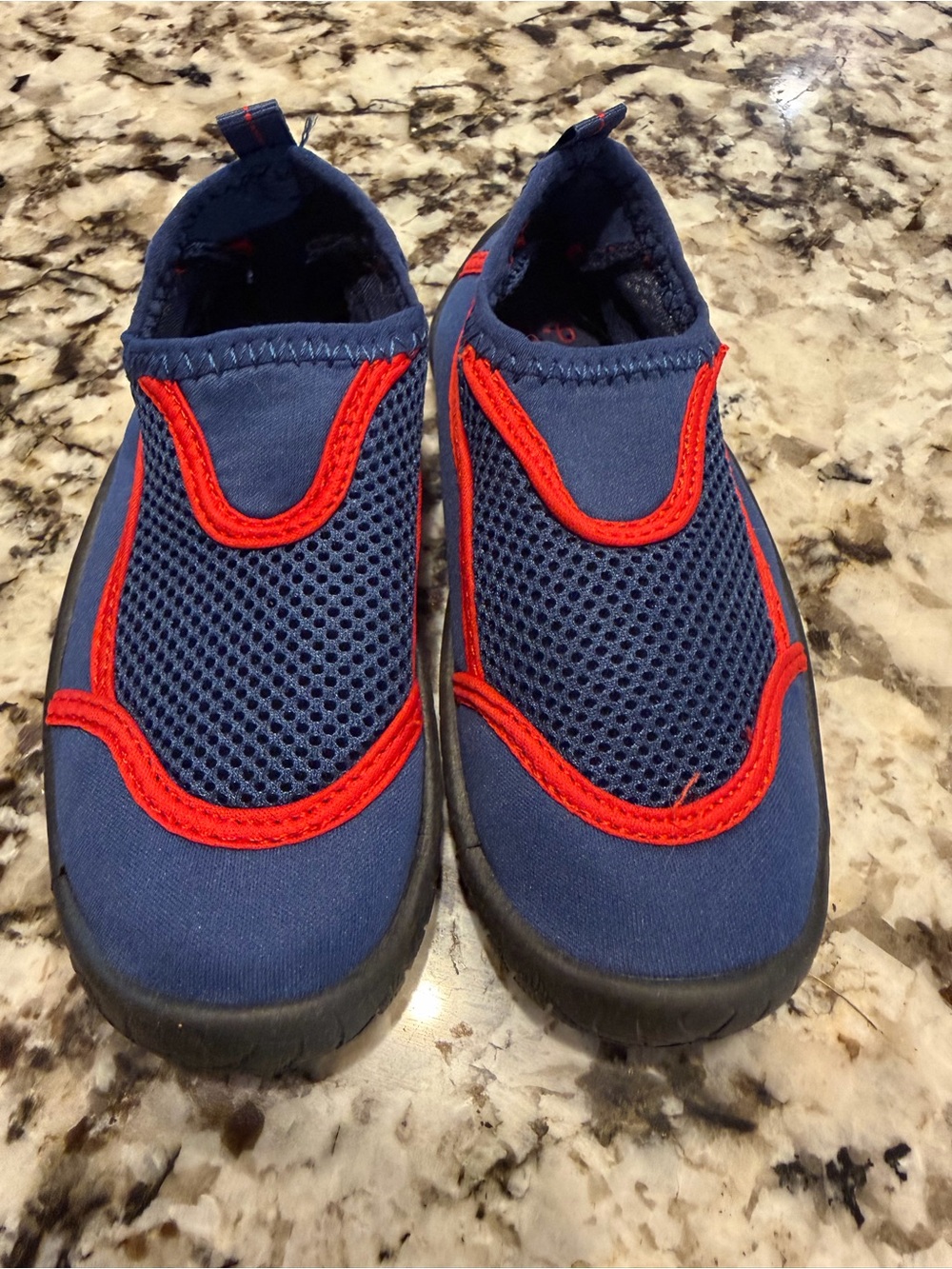 wonder nation Navy and Red Kids Water Shoes - Slip-On Mesh